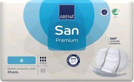 Abena San Premium 6 inkontinenn vlon pleny 34 ks v balen